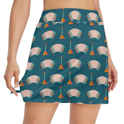 Accordion Print Design LKS402 17" Golf & Pickleball Skort with Pockets