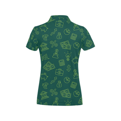 Accounting Financial Pattern Print Design 02 Women's Polo Shirt