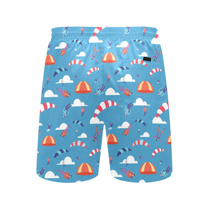 Skydiver Print Design LKS306 Men's Swim Trunks Beach Shorts