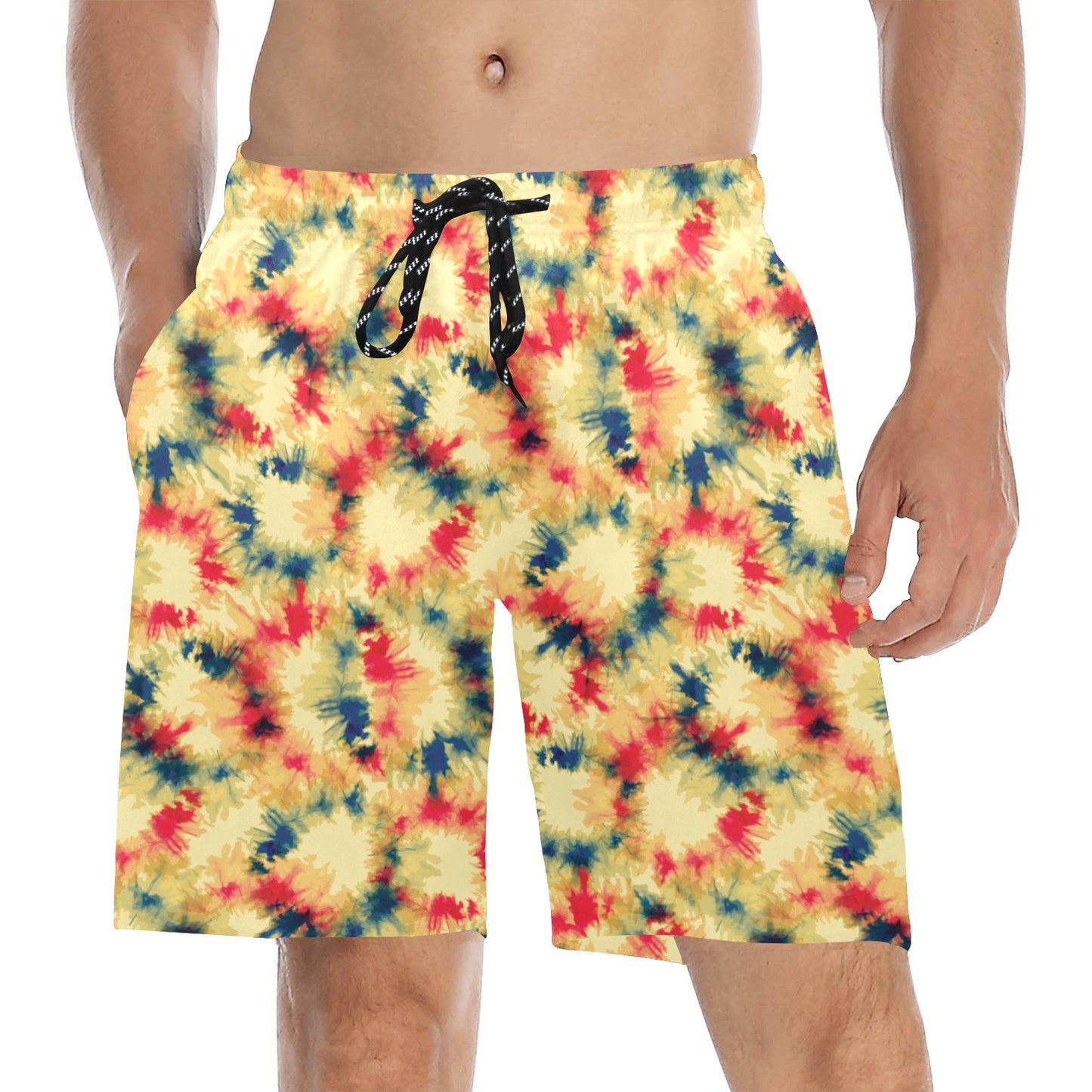 Tie Dye Print Design LKS302 Men's Swim Trunks Beach Shorts