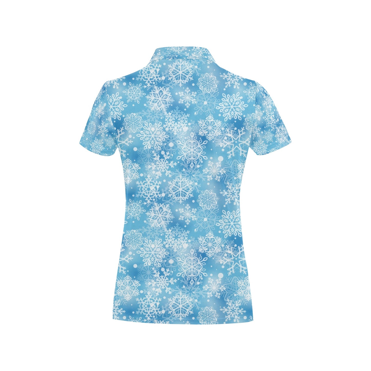 Snowflake Blue Print Design LKS301 Women's Polo Shirt