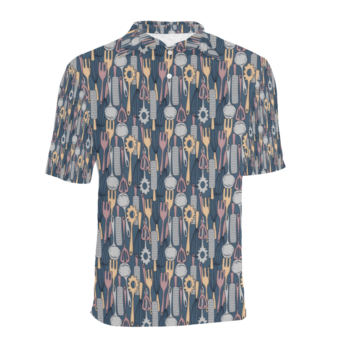 Cooking Kitchen Tools Pattern Print Design 05 Men Polo Shirt
