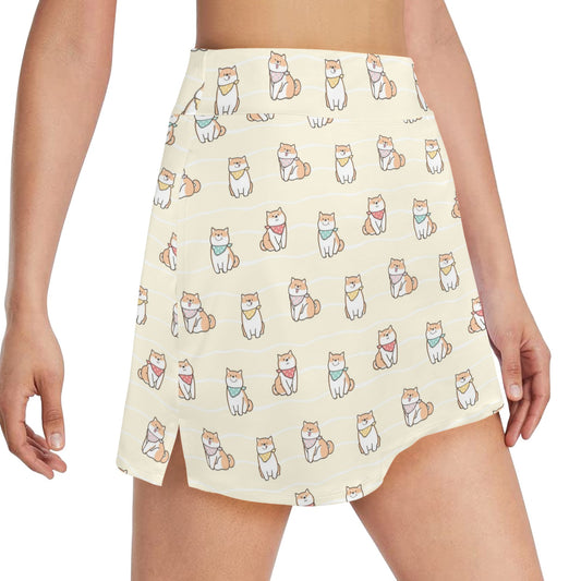 Shiba Inu Print Design LKS306 17" Golf & Pickleball Skort with Pockets