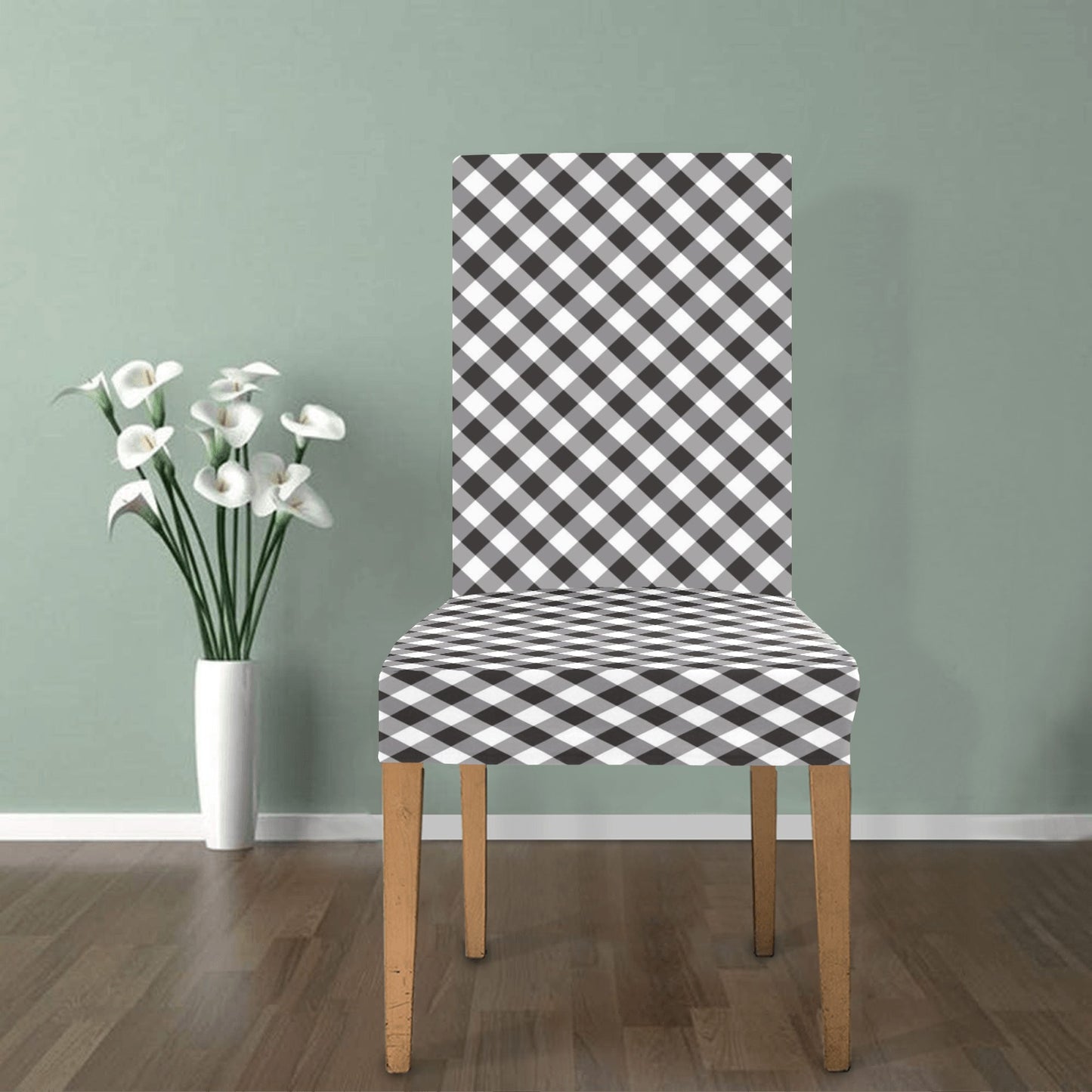Gingham Print Design LKS402 Dining Chair Slipcover