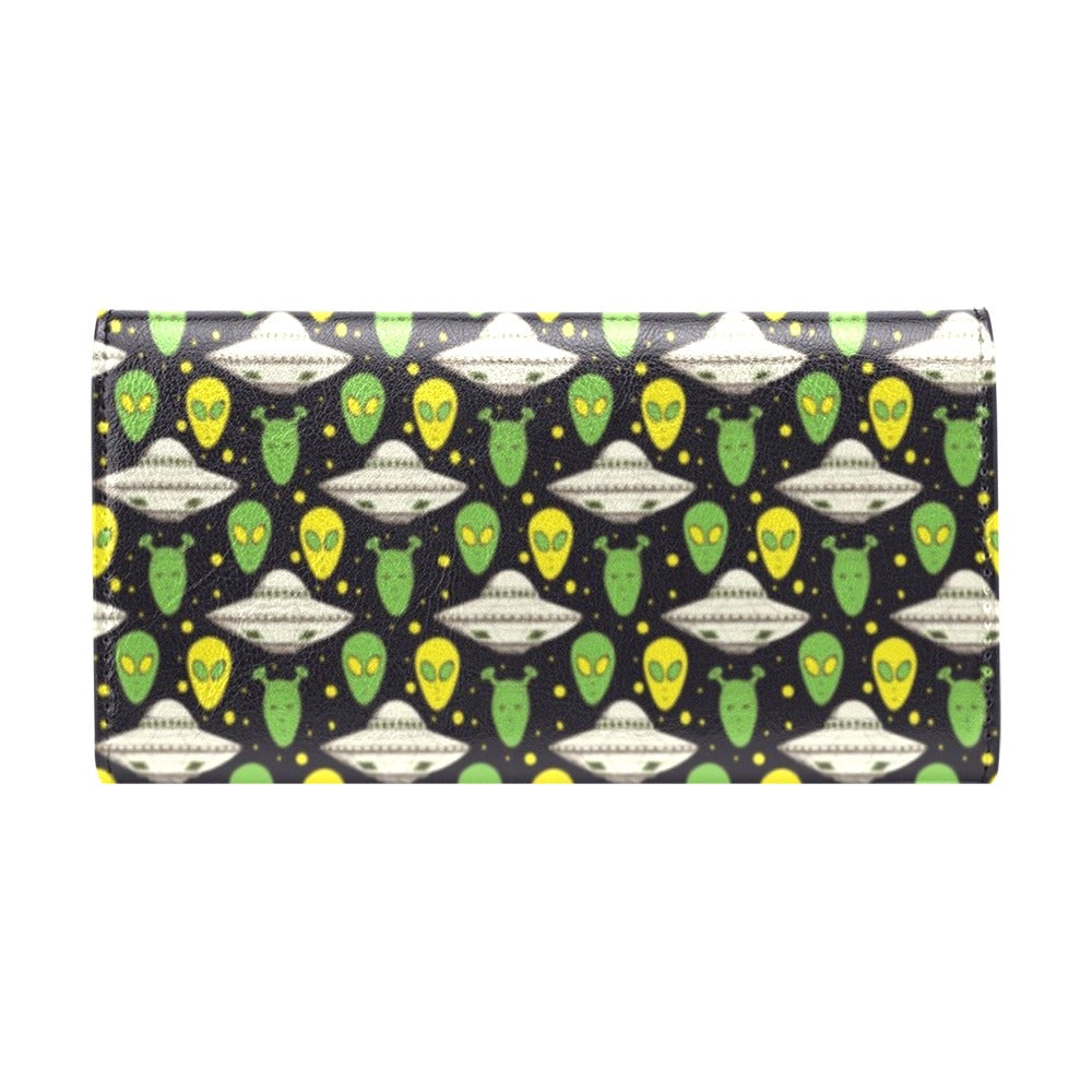 Alien UFO Pattern Women's Trifold Wallet