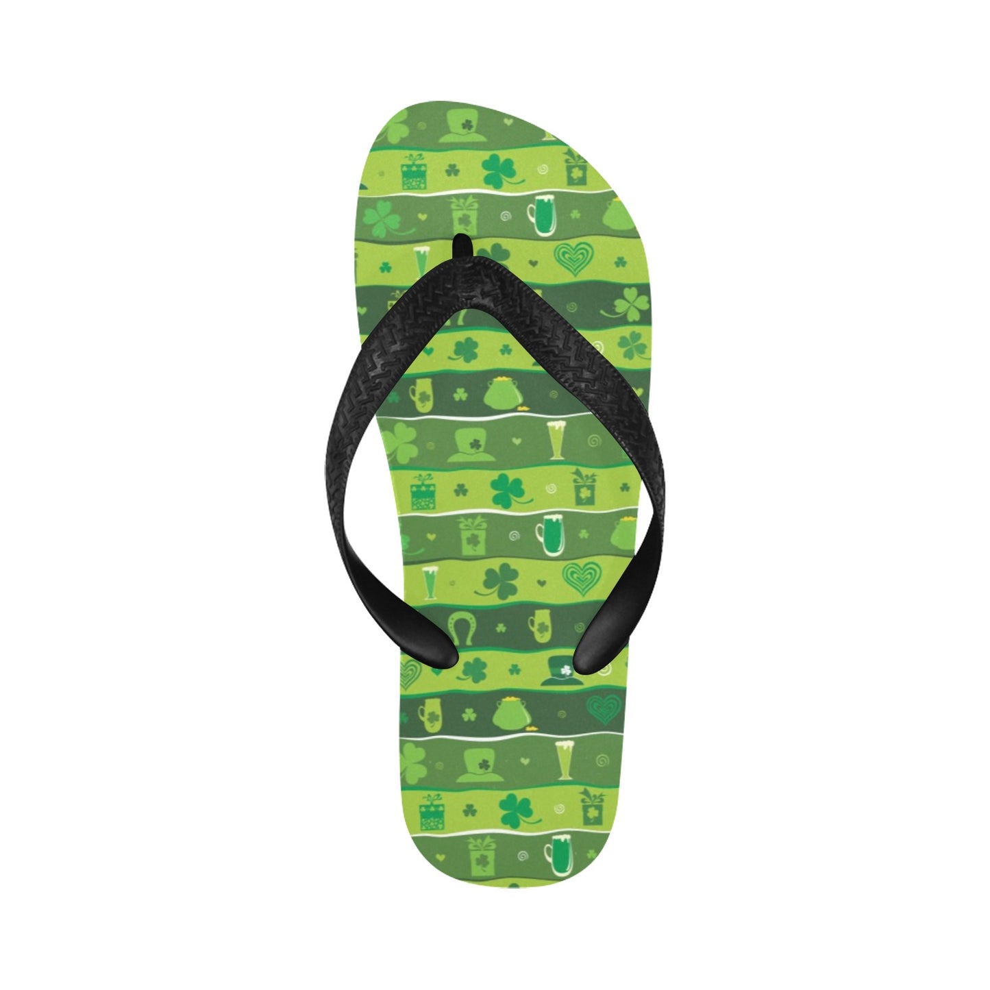 Shamrock Print Design LKS303 Flip Flops