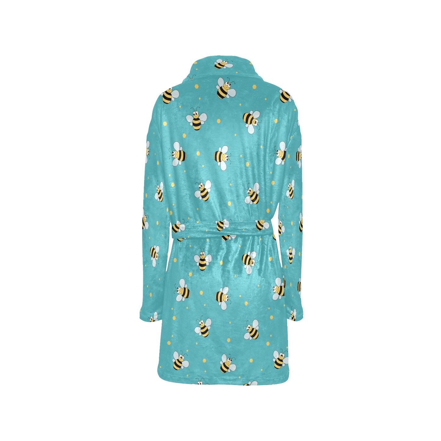 Bee With Dot Print Design LKS309 Women's Fleece Robe