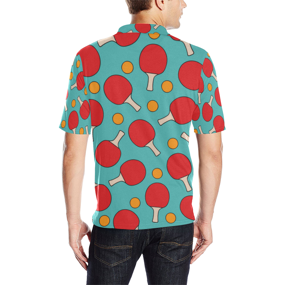 Ping Pong Pattern Print Design A01 Men Polo Shirt