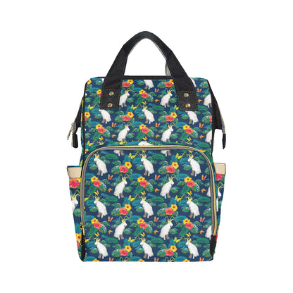 Cockatoo Tropical Pattern Print Design 02 Diaper Bag Backpack