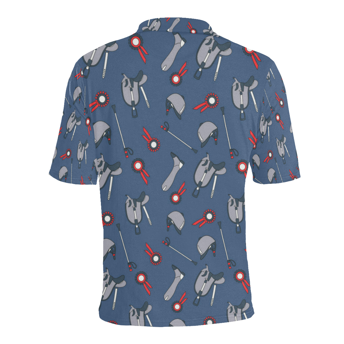 Equestrian Equipment Background Men Polo Shirt
