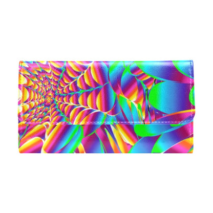 Psychedelic Trippy Pattern Women's Trifold Wallet