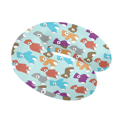 Bear Cute Pattern Print Design 03 U-Shaped Travel Neck Pillow