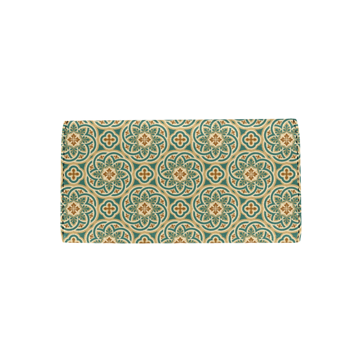 Cross Pattern Print Design 01 Women's Trifold Wallet