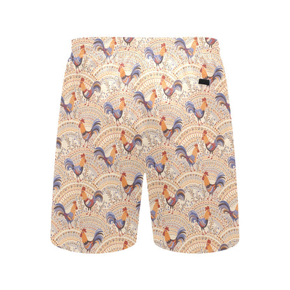 Chicken Boho Style Pattern Men's Swim Trunks Beach Shorts
