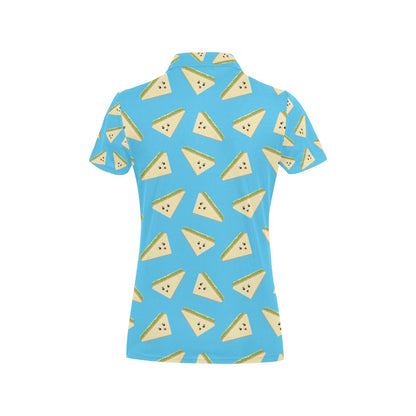 Sandwich Emoji Print Design LKS305 Women's Polo Shirt