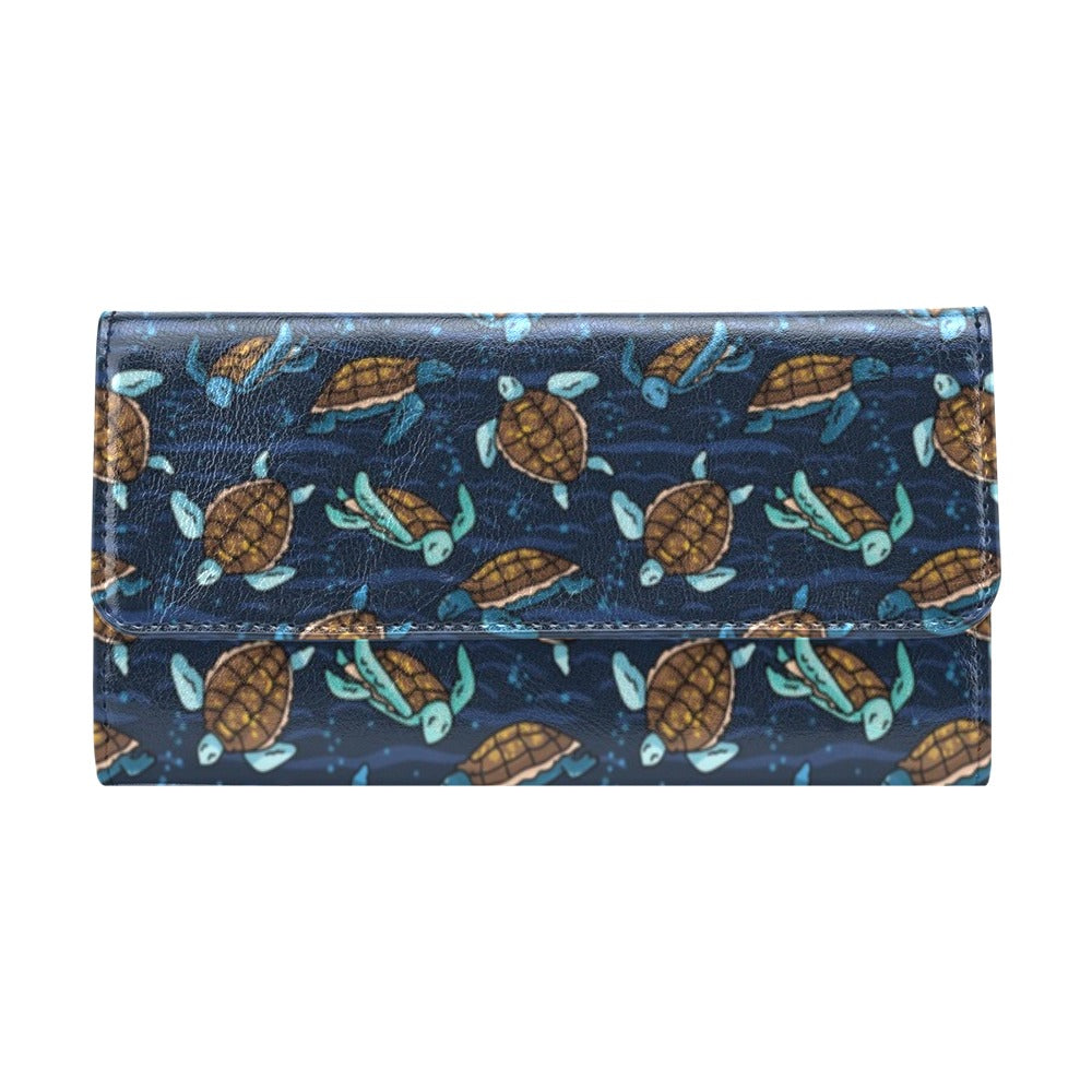 Sea Turtle Print Design LKS3011 Women's Trifold Wallet