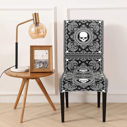 Bandana Skull Print Design LKS303 Dining Chair Slipcover
