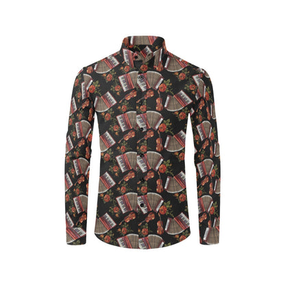 Accordion Print Design LKS403 Men's Long Sleeve Dress Shirt
