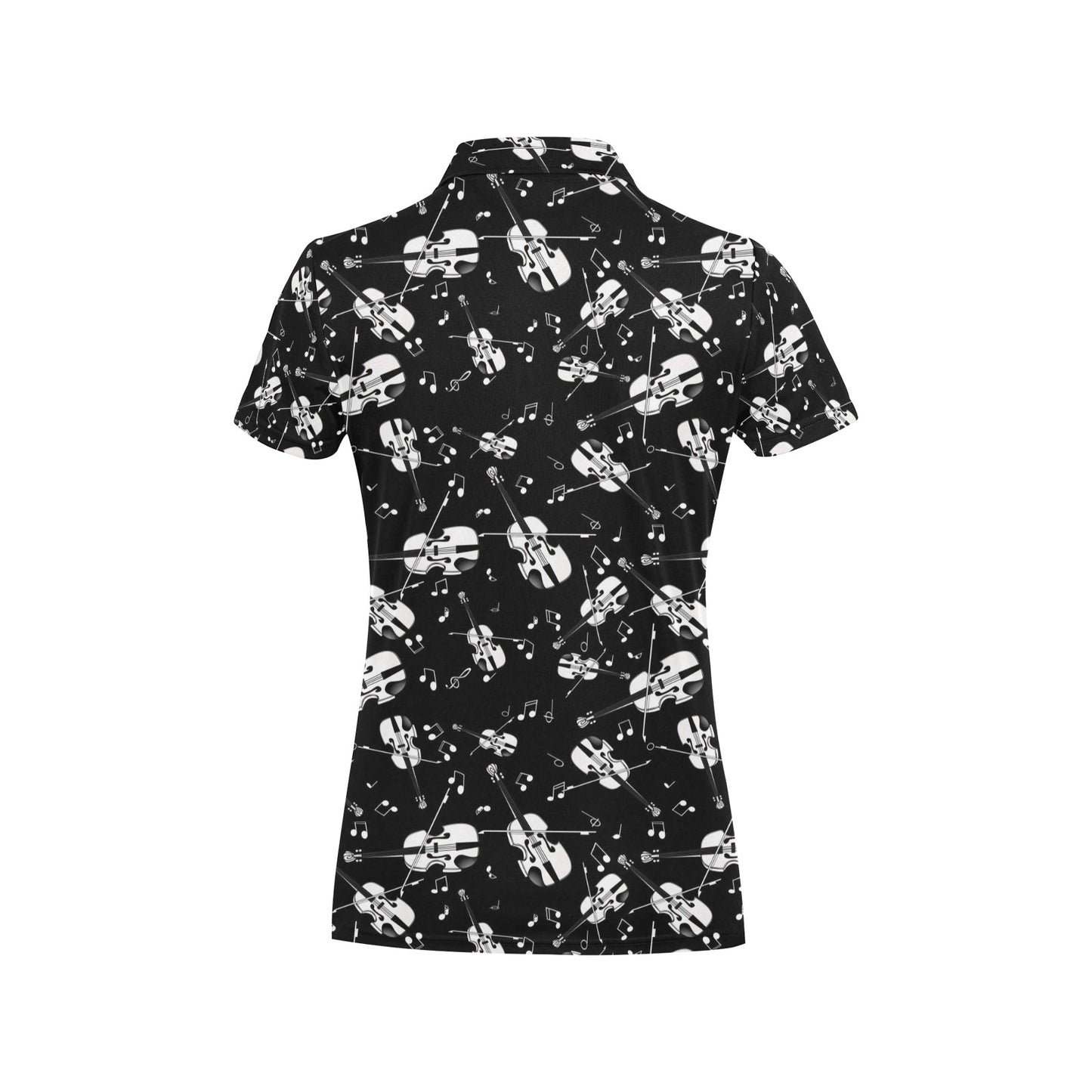 Violin Print Design LKS404 Women's Polo Shirt