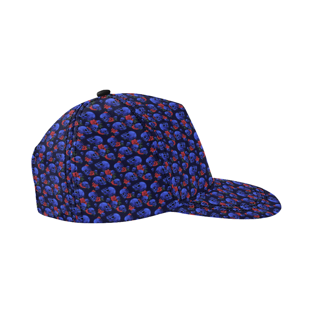 Skull Roses Neon Design Themed Print Snapback Cap