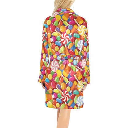 Candy Pattern Print Design 02 Women's Fleece Robe