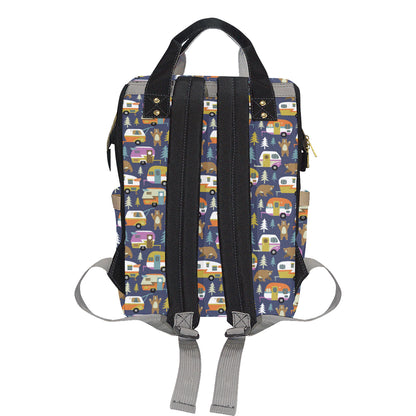 Camper Pattern Print Design 04 Diaper Bag Backpack