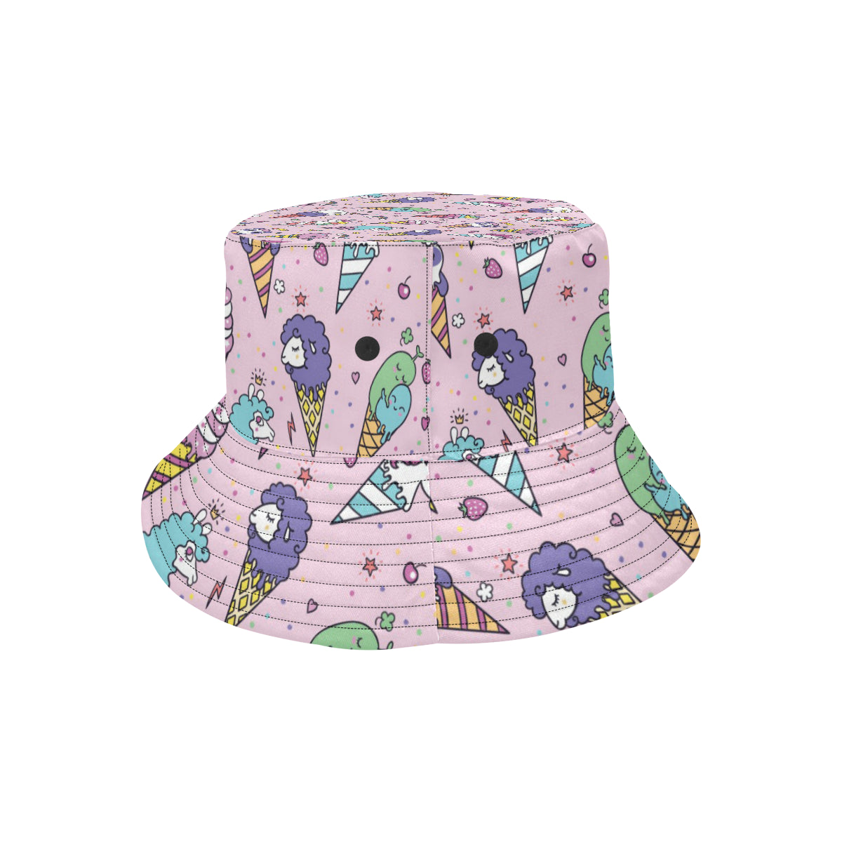 Ice Cream Pattern Print Design IC05 Unisex Bucket Hat