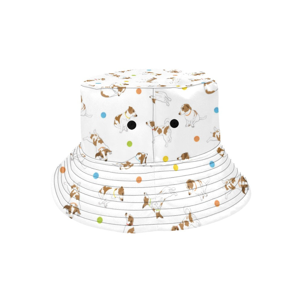 Russell Terriers With Balls Print Design LKS307 Unisex Bucket Hat