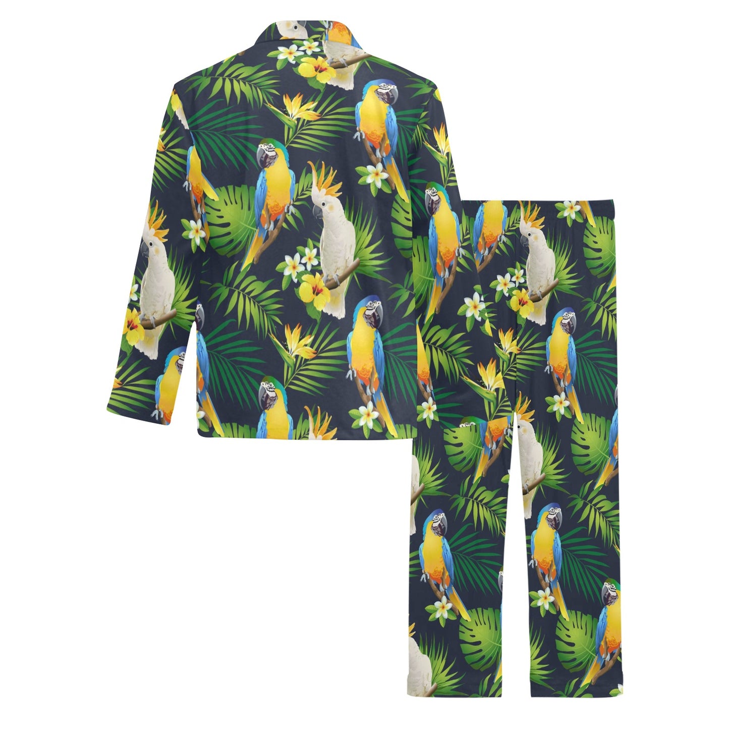 Parrot Pattern Print Design A03 Men's Long Pajama Set