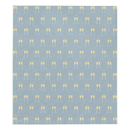 Champagne Pattern Print Design 03 Premium Quilt