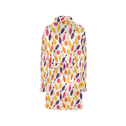Bowling Pattern Print Design 06 Women's Fleece Robe