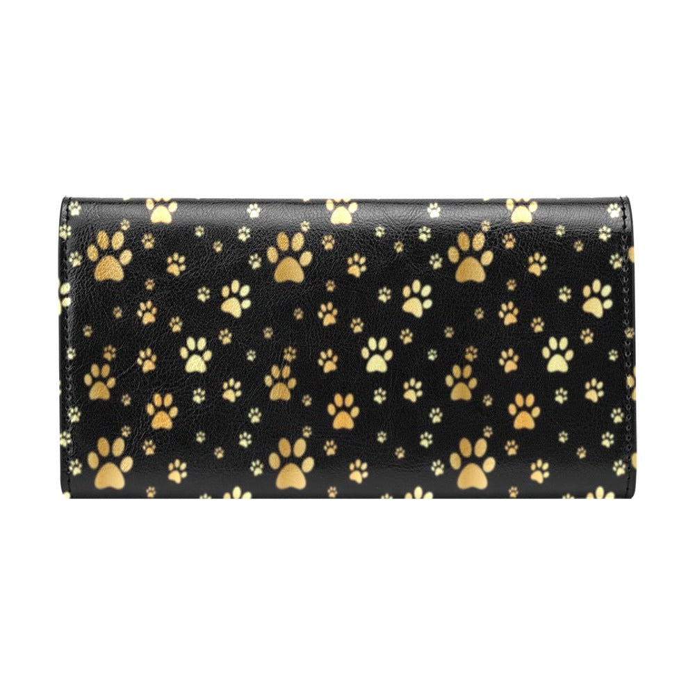 Paw Gold Print Women's Trifold Wallet