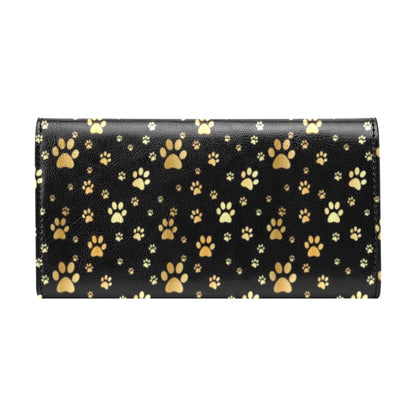 Paw Gold Print Women's Trifold Wallet