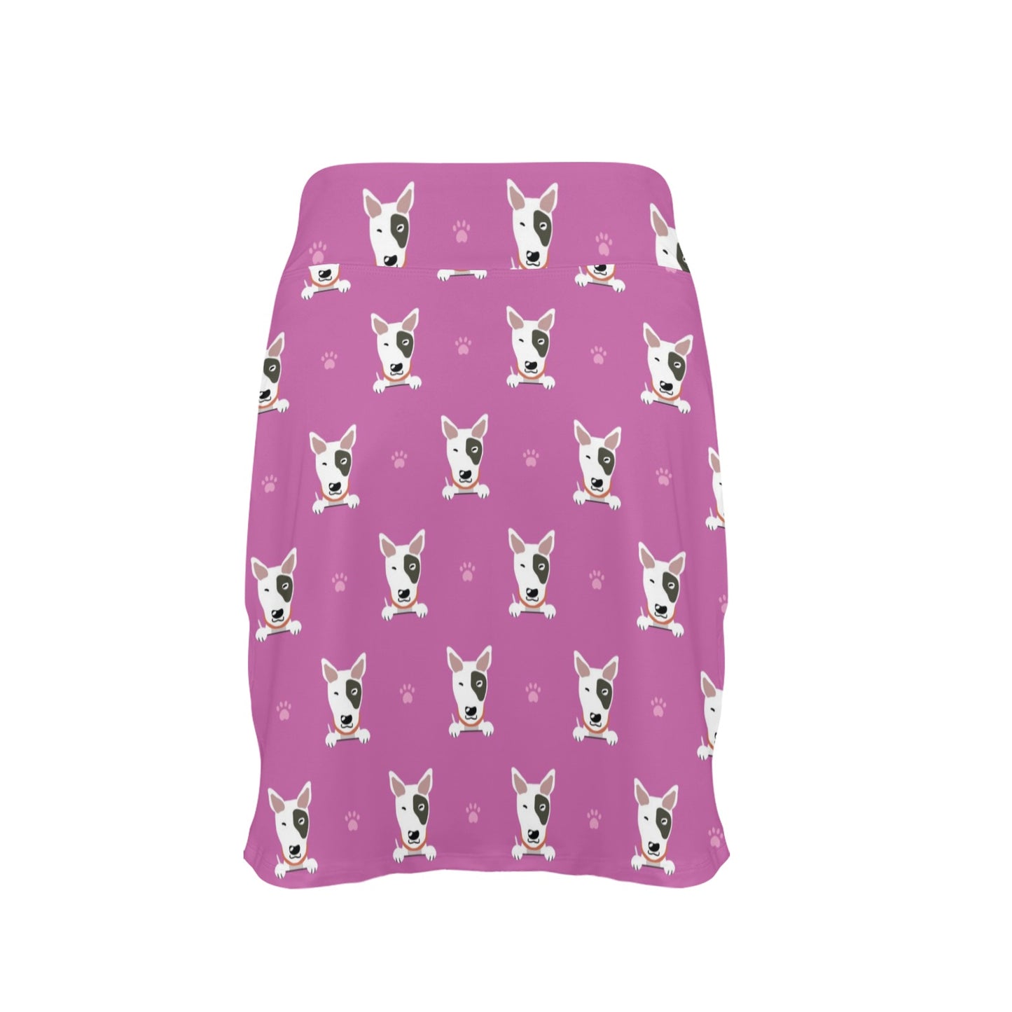 Bull Terrier Happy Print Pattern 17" Golf & Pickleball Skort with Pockets