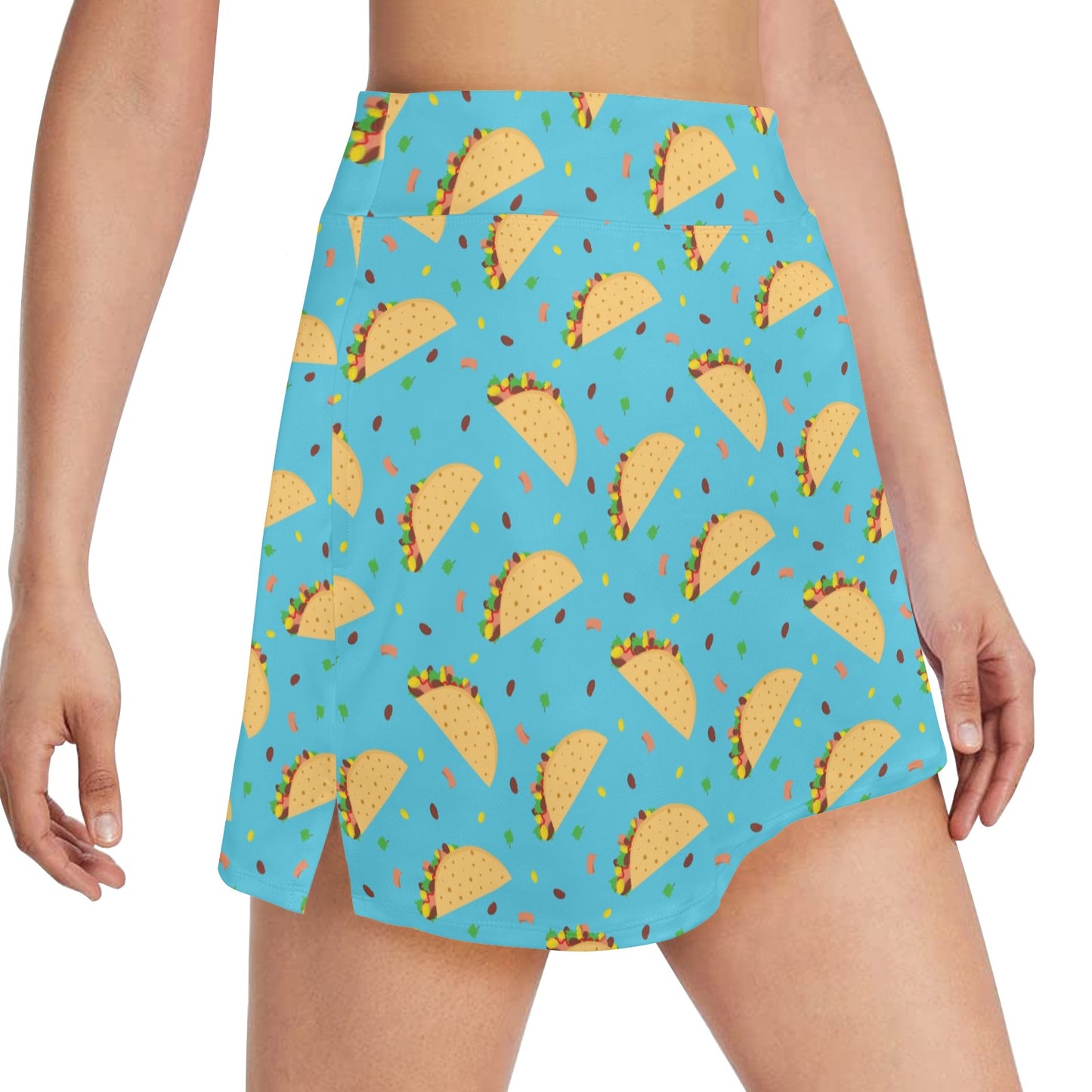 Taco Print Design LKS303 17" Golf & Pickleball Skort with Pockets