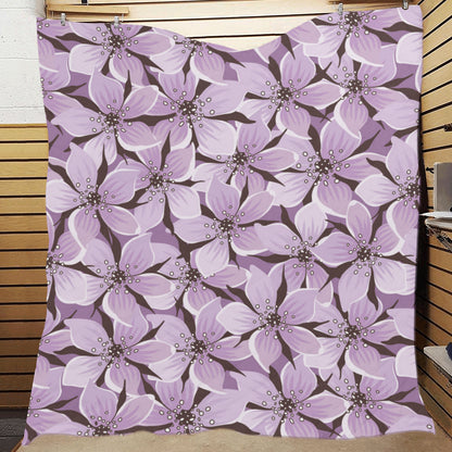 Lilac Pattern Print Design 01 Premium Quilt