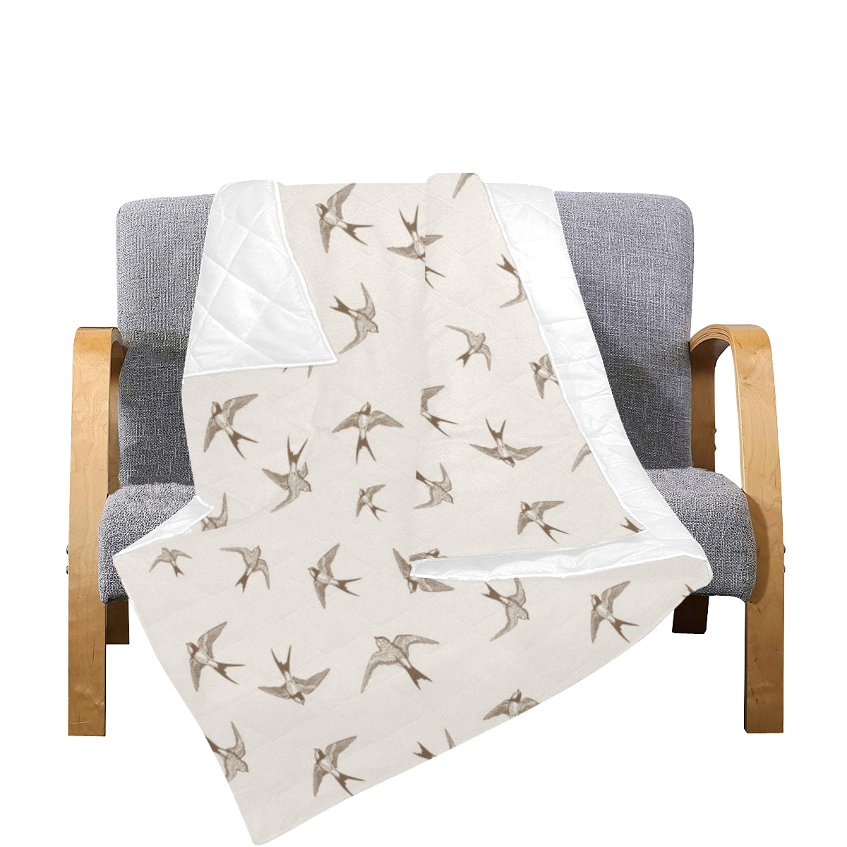Swallow Bird Pattern Print Design 01 Premium Quilt