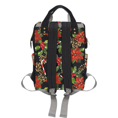 Poinsettia Pattern Print Design POT01 Diaper Bag Backpack