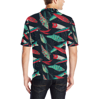 Fishing Bait Pattern Men Polo Shirt