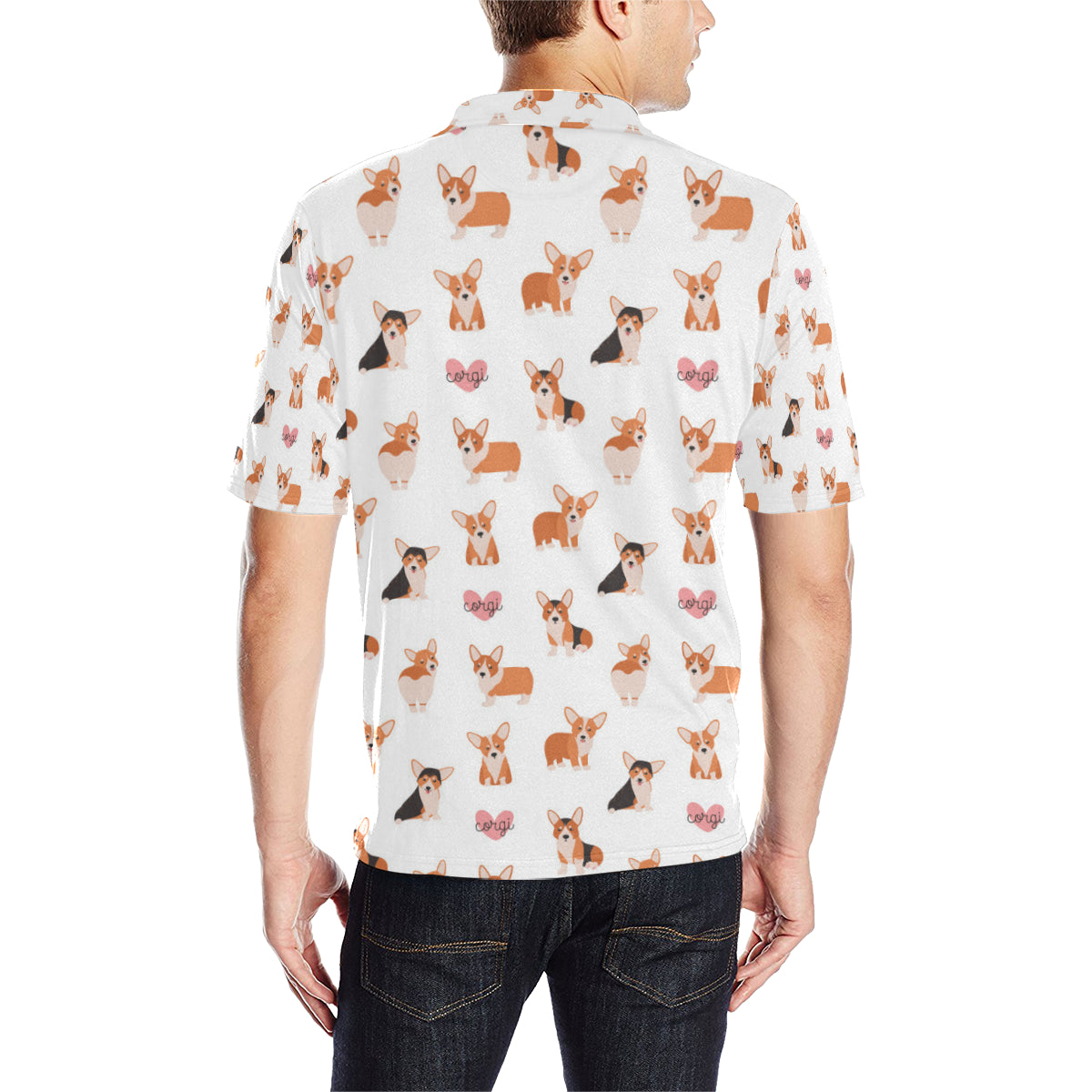 Cardigan Welsh Corgis Pattern Print Design 02 Men Polo Shirt