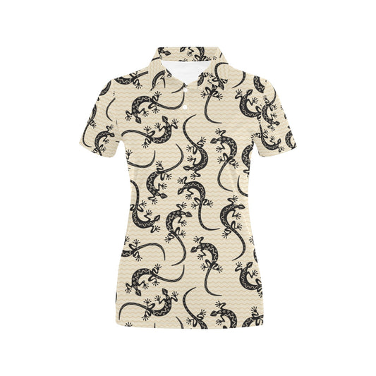 lizard Pattern Print Design 02 Women's Polo Shirt