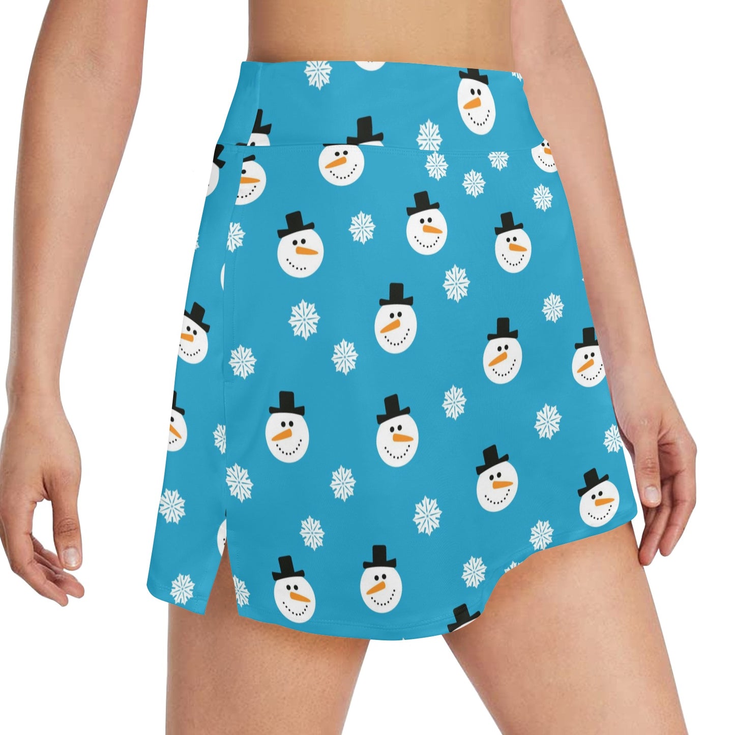 Snowman Print Design LKS303 17" Golf & Pickleball Skort with Pockets