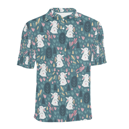 Rabbit Pattern Print Design RB013 Men Polo Shirt