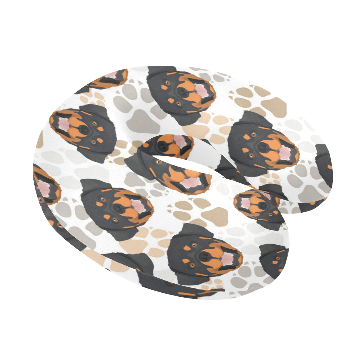 Rottweiler Pattern Print Design A03 U-Shaped Travel Neck Pillow