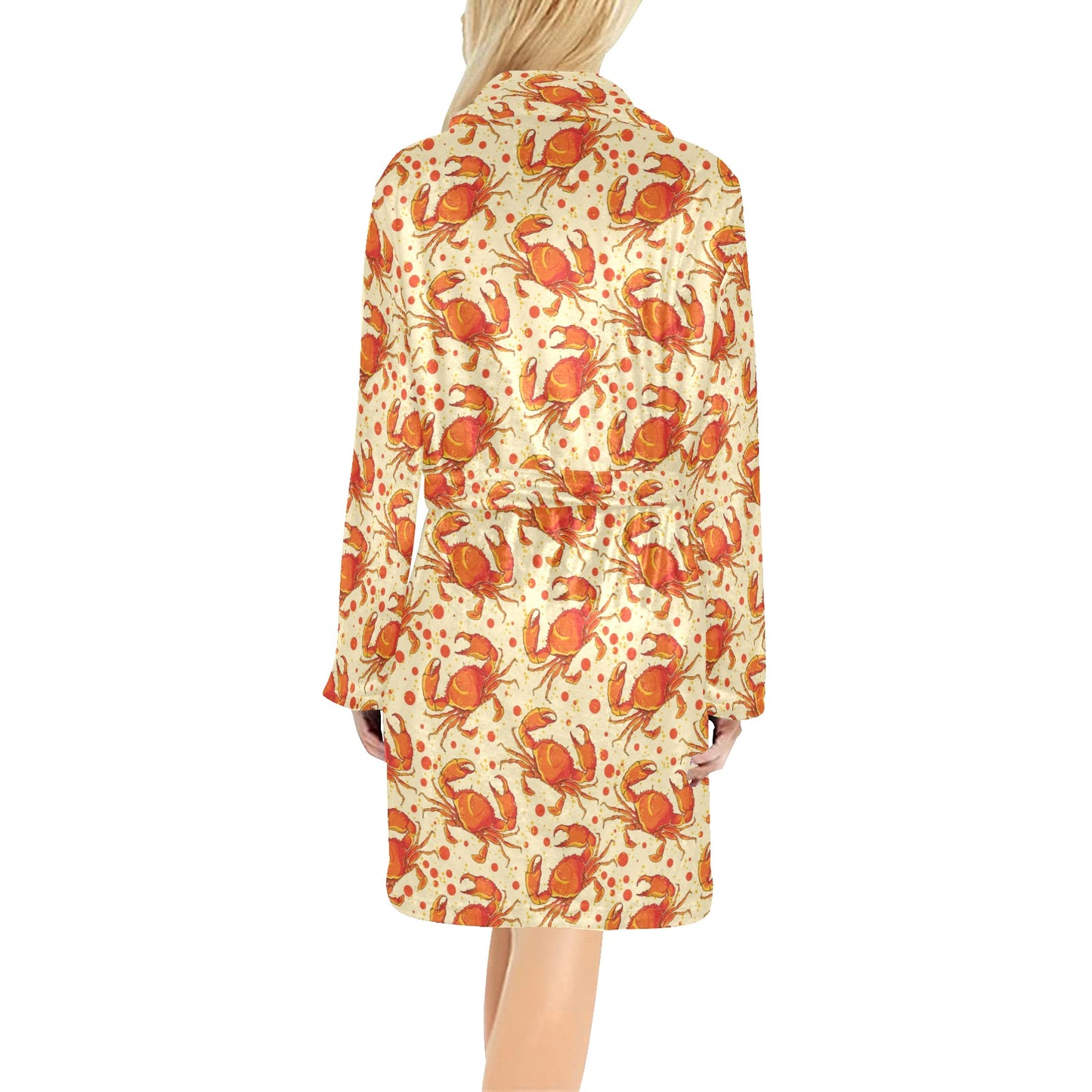Crab Pattern Print Design 01 Women's Fleece Robe