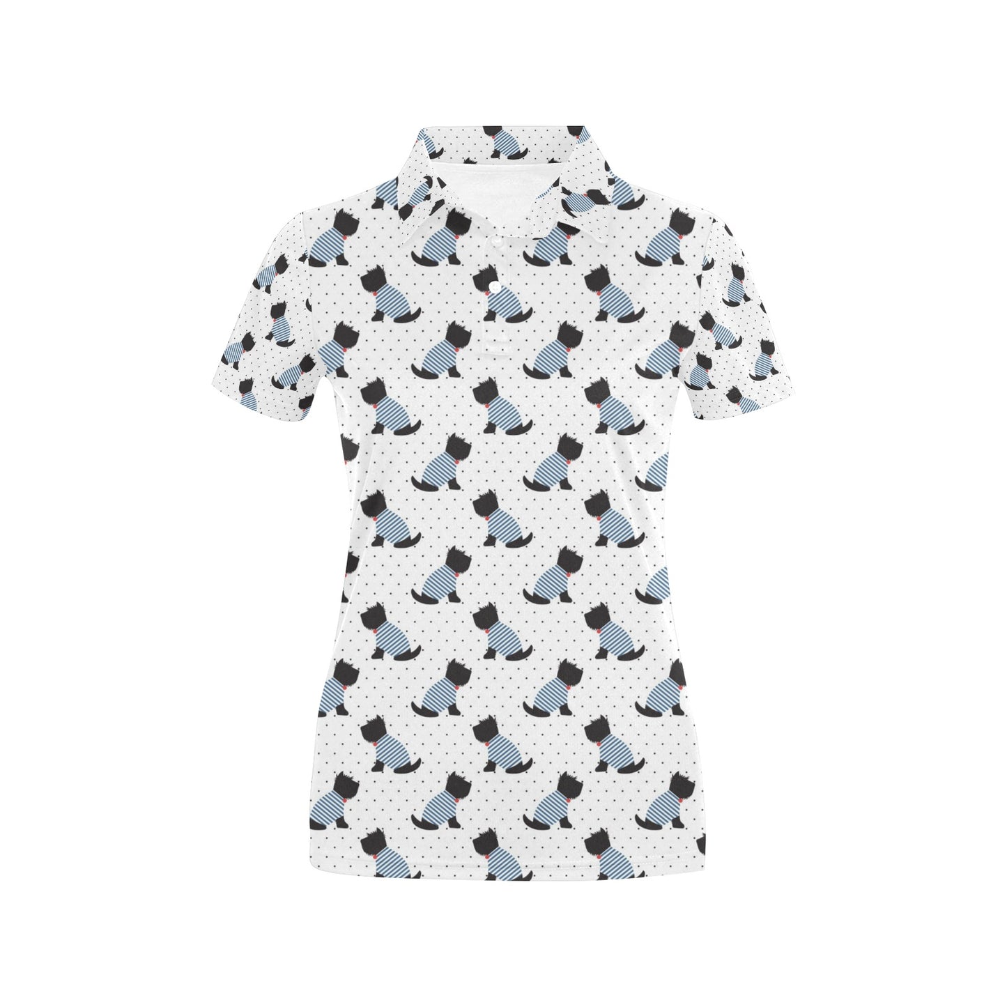 Scottish Terriers Print Design LKS3013 Women's Polo Shirt