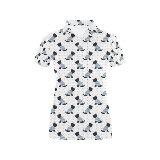 Scottish Terriers Print Design LKS3013 Women's Polo Shirt
