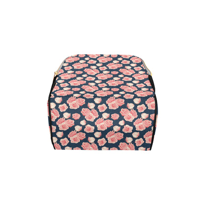 Rose Pattern Print Design A03 Diaper Bag Backpack