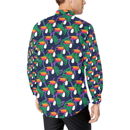 Toucan Print Design LKS302 Men's Long Sleeve Dress Shirt