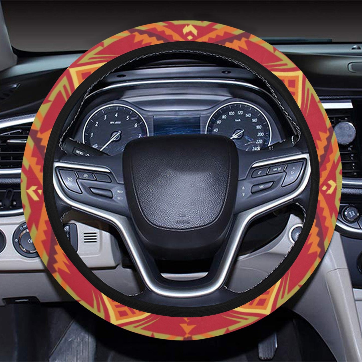 Southwest Pattern Print Design LKS305 Steering Wheel Cover with Elastic Edge